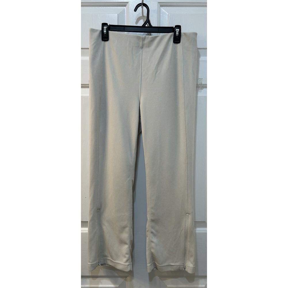 Lululemon Ribbed Softstreme Zip-Leg High-Rise Pant Bone Cream Size 12 Athleisure
